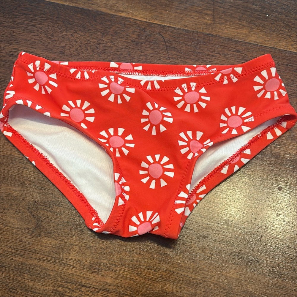 Primary pink and red floral bikini bottoms